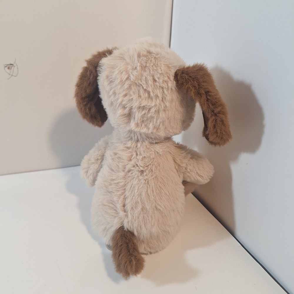 Jellycat Squiggle 8" Plush Tan Puppy Dog With Brown Ears Stuffed Animal - Picture 3 of 7